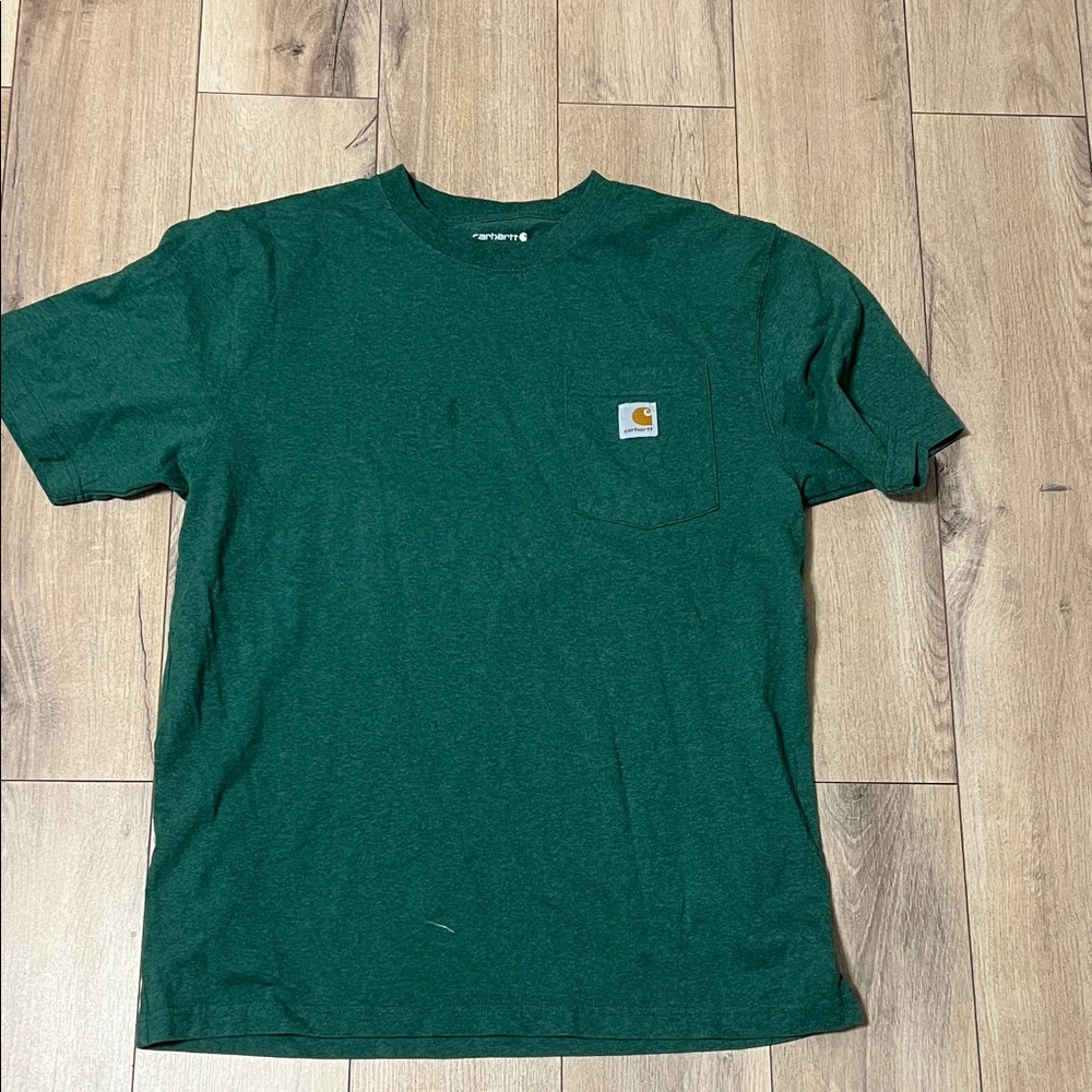 Carhartt Loose Fit Green Pocket Tee with Logo Patch